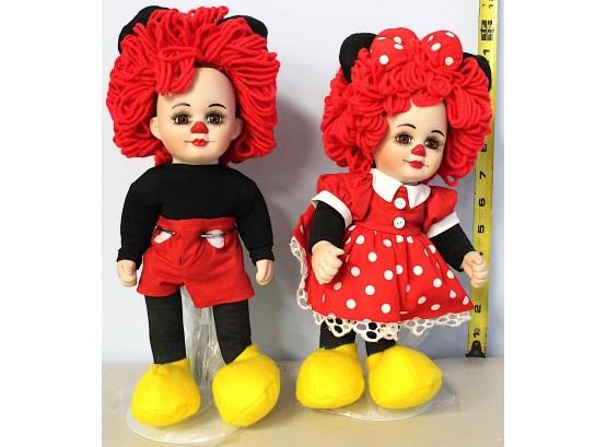 12' Rosie & Rags As Mickey & Minnie Porcelain Dolls (036)
