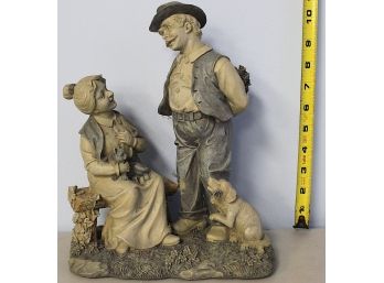 11' Old Man & Woman Resin Figurine (050)