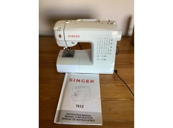 Singer 7412 Sewing Machine With Manual & Plastic Cover