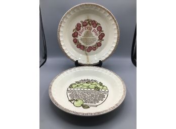 Royal China By Jeannette Apple & Cherry Pie Recipe Dishes - Set Of Two