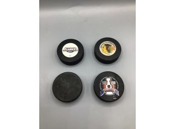 Ice Hockey Collectible Pucks - Set Of Four