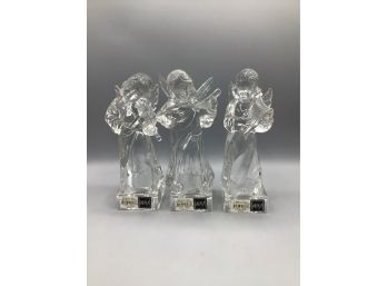 Mikasa Full Lead Crystal Herald Angel Figurines - Set Of Three