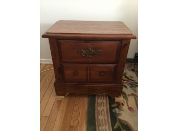 Solid Wood Vintage Two Drawer Night Stand