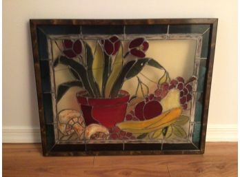 Stained Glass Fruit & Floral Hanging Wall Art