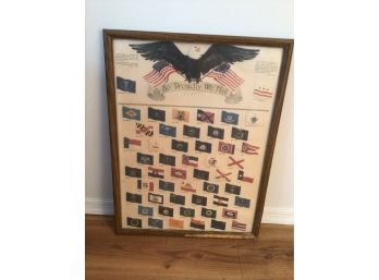'So Proudly We Hail' State Flags Vintage Framed Poster