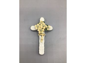 Porcelain Hand Painted Hanging Floral Cross