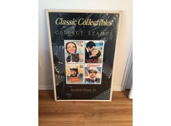 USPS 1990 Classic Collectibles Stamp Framed Poster The Wizard Of Oz Gone With The Wind Beau Geste Stagecoach