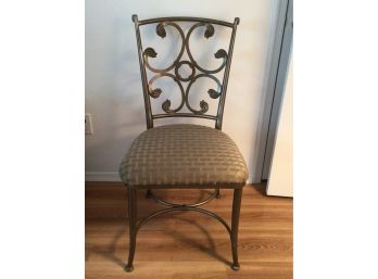 Metal Framed Ornate Cushioned Chairs - Set Of Two