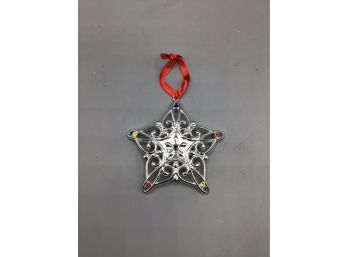 Lenox 'Sparkle And Scroll' Multi Crystal Silver Plate Snowflake Ornament