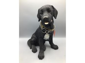 Country Artists Black Lab Hand Crafted Hand Painted Dog Statue