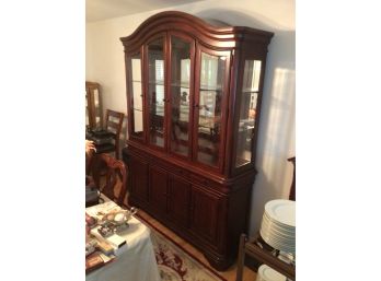 Macy's Solid Wood China Cabinet With Display Lighting