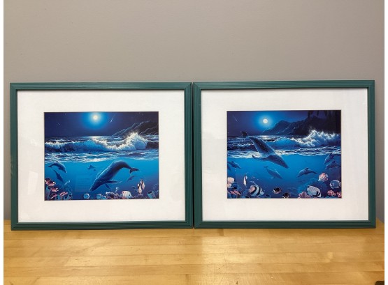 Whales & Sea Life Framed Wall Decor - Set Of 2