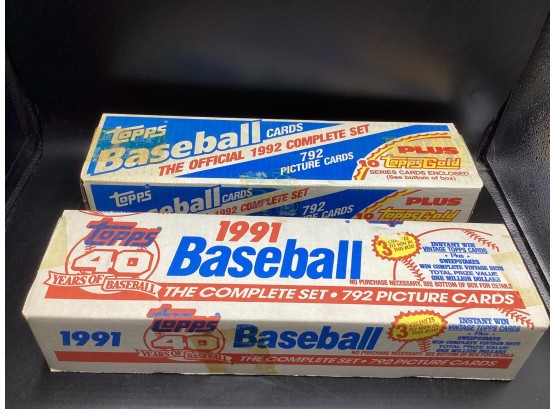 1991-1992 Topps Baseball Cards - Set Of 2 Boxes