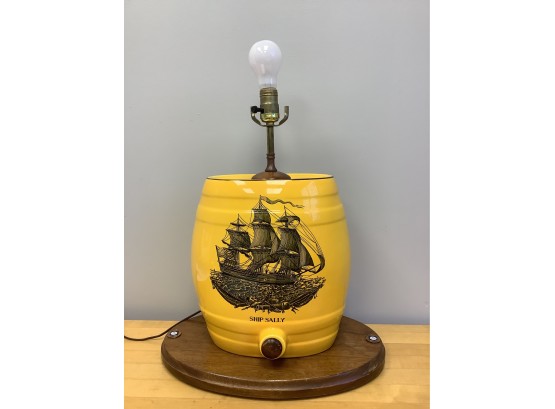 Ship Sally Yellow Lamp 'Long Island Swordfish Tournament' Made For Abercrombie & Fitch By Captain S.g. Young