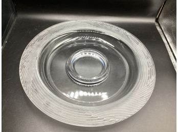 Frosted/clear Glass Chip & Dip Platter