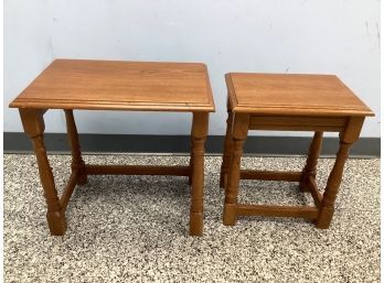 Wood Nesting Tables- Set Of 2