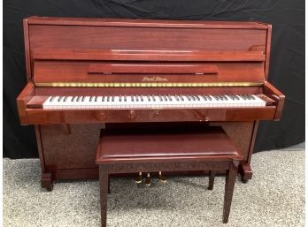 Upright Piano Pearl River Polished Mahogany With Bench UP108D3