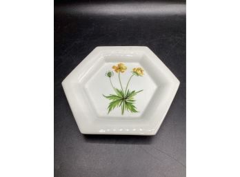 Hexagon Shaped Floral Plate