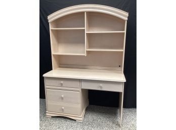 Desk With Arched Hutch Storage/bookcase 3 Drawers   - 2 Pieces