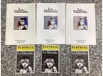 Les Miserables Programs & Playbills - Set Of 3 Each