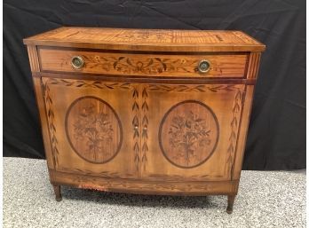 Marquetry B. Altman & Co. New York Inlaid Buffet Server Cabinet With 2 Doors & 1 Drawer
