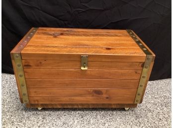 Wood Chest/trunk On Wheels