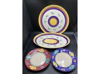 Lamas Plates & Bowl - Made In Italy - Assorted Set Of 4