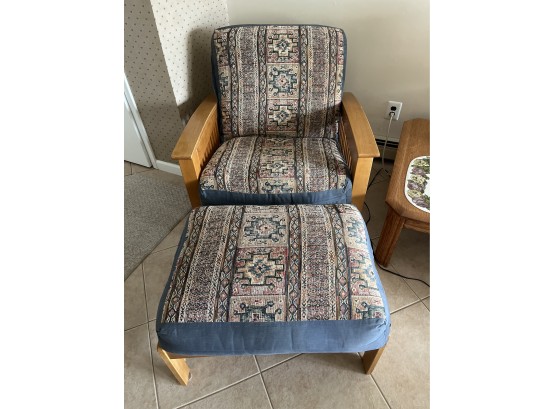 Mission Chair With Ottoman - Cushions Included