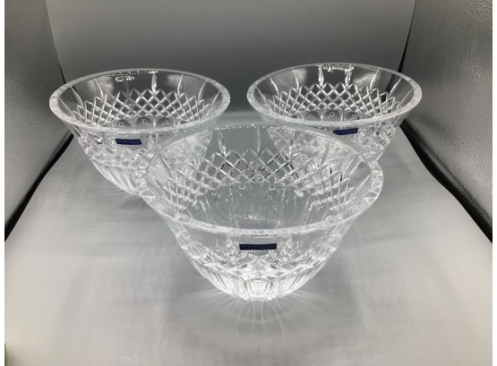 Marquis By Waterford Crystal Shelton 8 INCH Bowls - 3 Total - Made In Germany