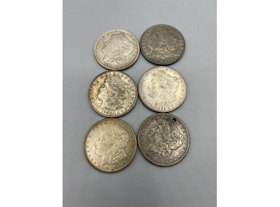 1881-1885-1890-1897-1921 Dollar Coins - 6 Total