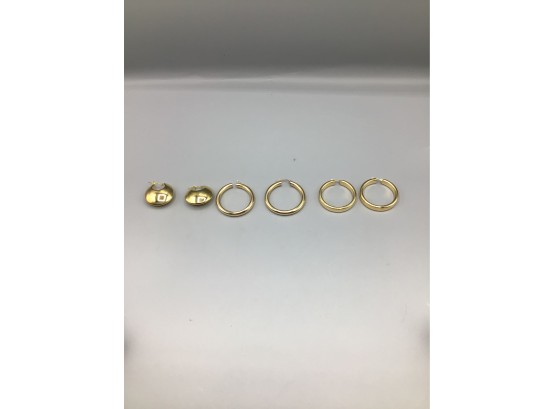 14 Karat Gold Women's Earrings - 3 Sets Total