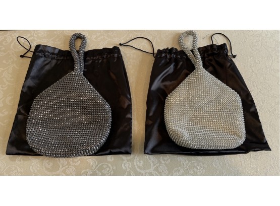 Real Collectibles By Adrienne Mesh Rhinestone Pattern Handbags - 2 Total