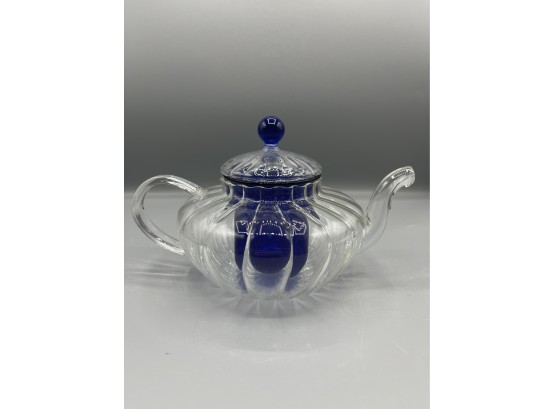 Easy Exotic Glass Teapot By Padma Lakshmi With Blue Glass Infuser
