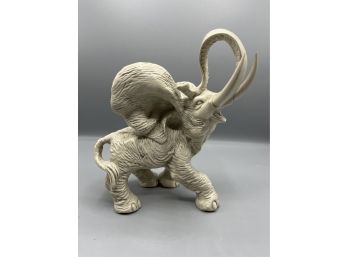 Elephant Style Ceramic Figurine - Made In Portugal