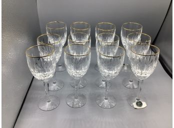 Lenox Crystal Clarity Gold Trim Wine Glasses - 12 Total