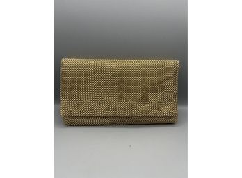 Whiting And Davis Gold-tone Mesh Style Clutch/handbag
