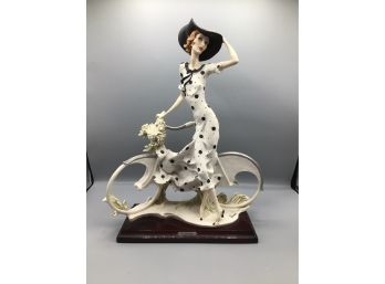 1989 Giuseppe Armani - The Bicycle Spring - Ceramic Porcelain Hand Painted Sculpture