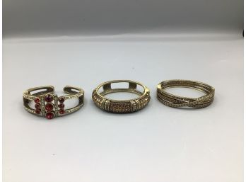 Heidi Daus Clip-on Costume Jewelry Bracelets - 3 Total
