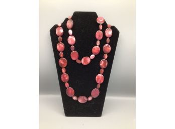 Red Beaded Costume Jewelry Necklace