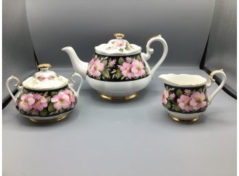1975 Royal Albert Provincial Flower Pattern Bone China Tea Set - 3 Pieces Total