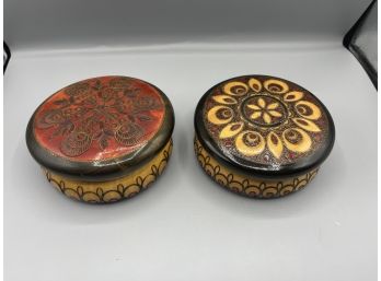 Decorative Hand-crafted Wooden Trinket Storage Containers