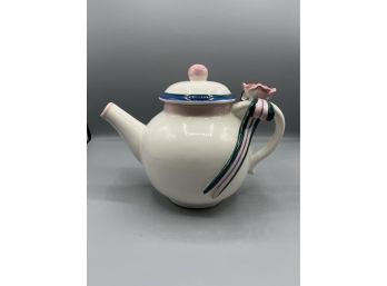 Seymour Mann Hand Painted Ribbon Roses Pattern Ceramic Teapot