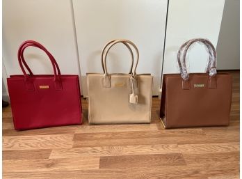 Joy And Iman Genuine Split Leather Handbags - 3 Total