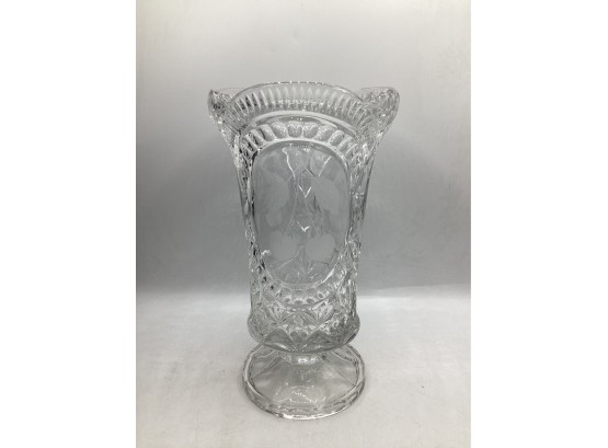 Cut Glass Vase With Cherry Motif