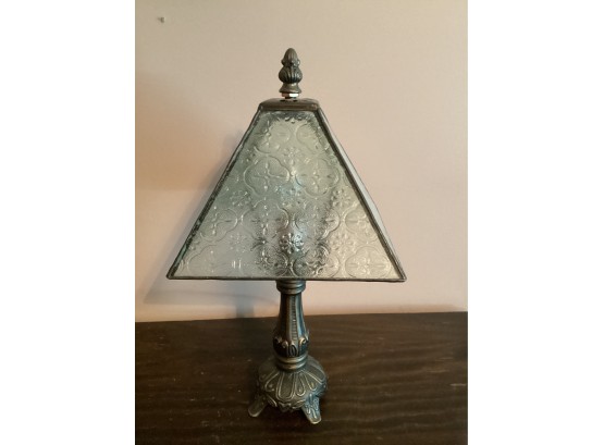 Metal Table Lamp With Plastic Shade