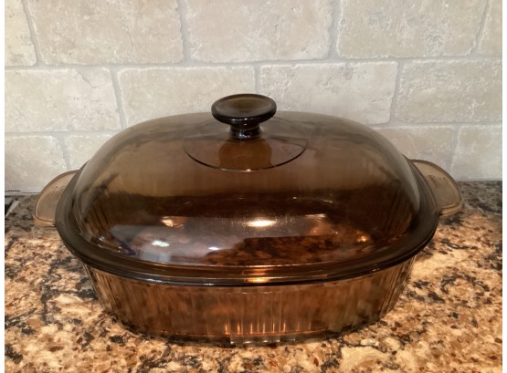 Vision 4 Liter Amber Glass Baking Dish With Lid