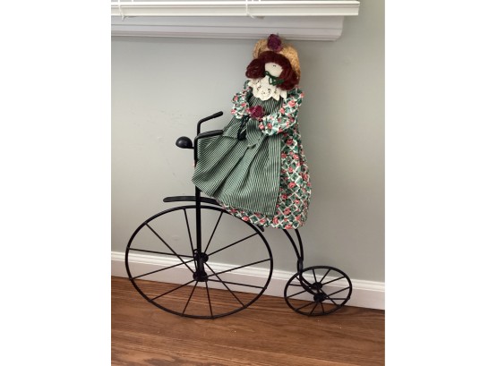 High Wheeler Metal Bicycle Decor With Doll