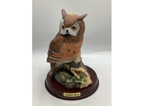 Royal Carlton Arnart Imports Inc. By J. Byron Owl Figurine On Stand