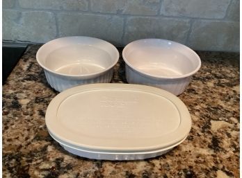 Corningware French White Stoneware Baking Dishes - Set Of 3