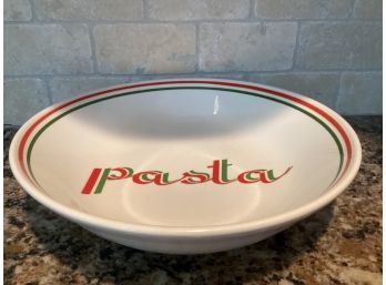 ISG 'Pasta' Serving Bowl - White With Red & Green Bands